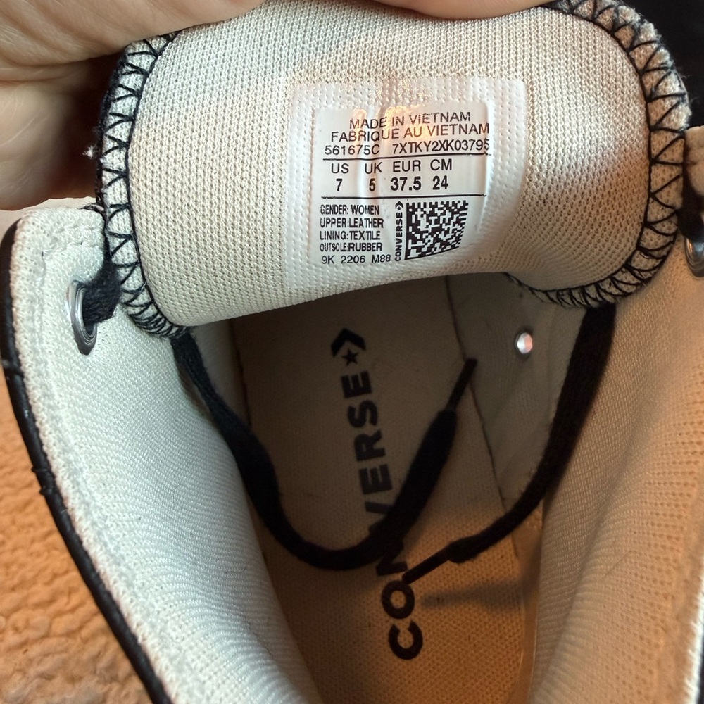 Converse Black Canvas High-Tops with White Soles - Picture 6 of 6